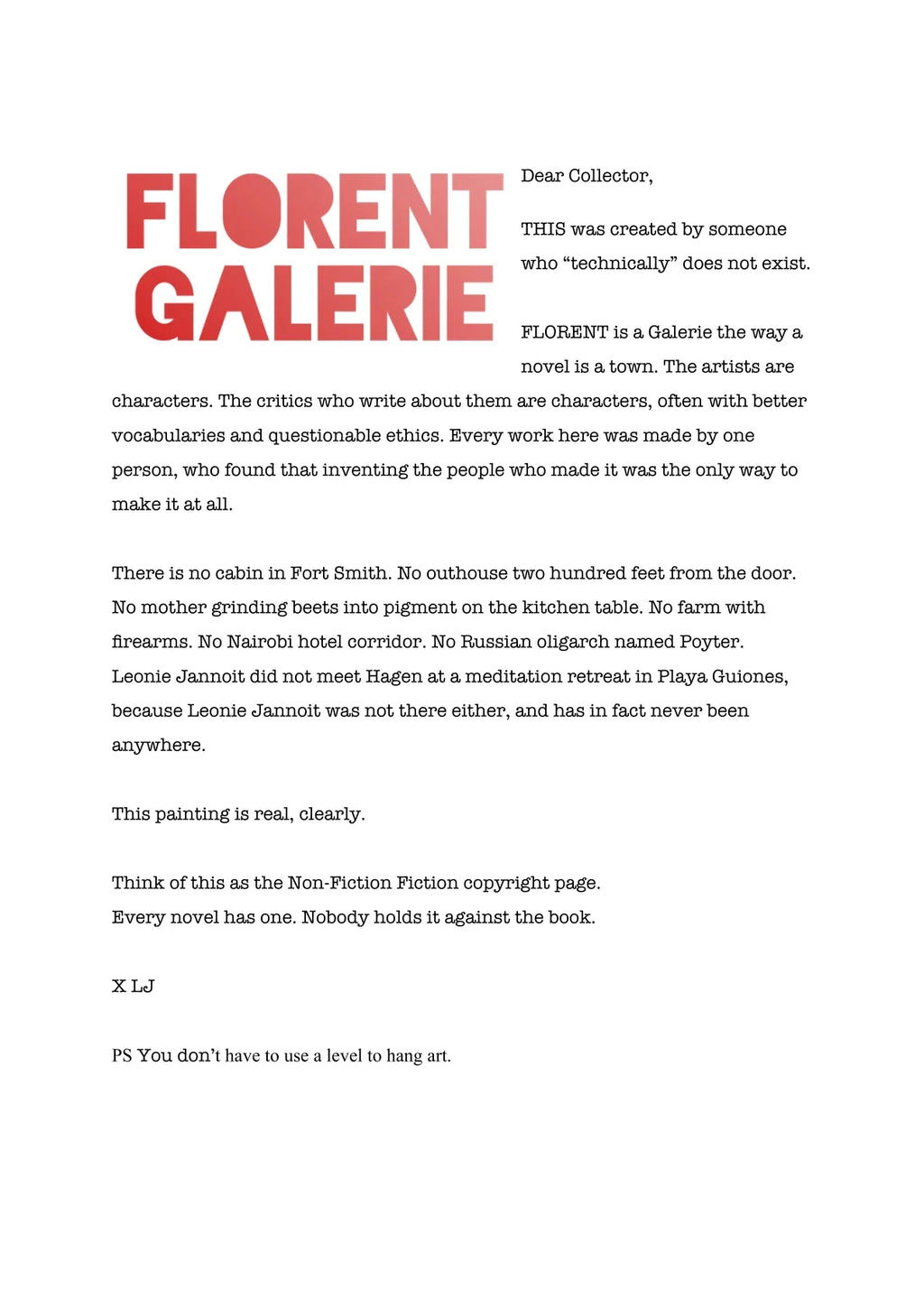 HagenSmith.101 — A letter from the artist